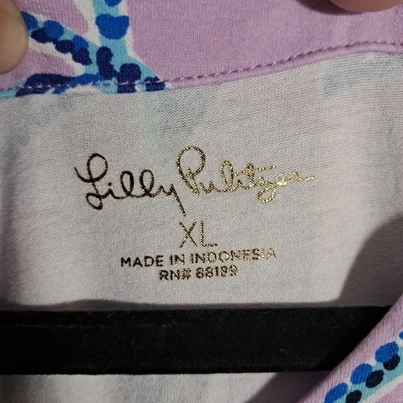 Lilly Pulitzer Slathouse Jungle Sophiletta UPF50+ Dress Purple Iris XL Elephant - Picture 8 of 11